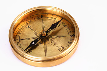 Close up of directional compass
