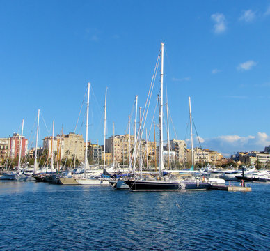 port and yachts in "Port Well" in barcelona, spain