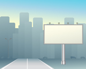 Obraz premium grey big board in the morning city