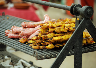 spanish barbecue at fair in Barcelona