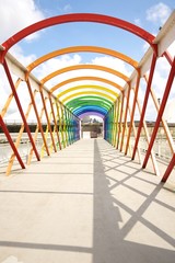 colorful footbridge