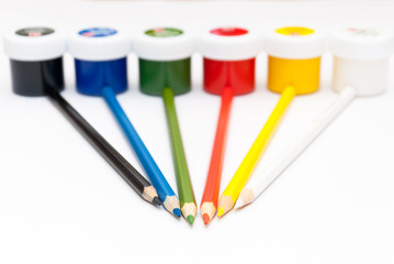 Watercolor gouache paints