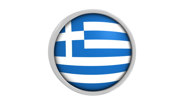 Greek flag with circular frame. Part of a series.
