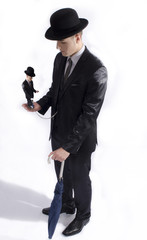 Gesch&auml;ftsmann mit Taschenuhr; Buisenessman with clock