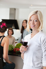 Woman With Glass at Party