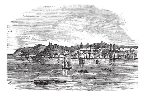 Galati in Romania vintage engraving