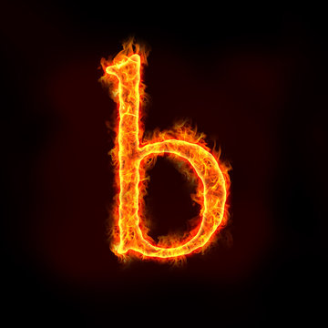 fire alphabets, small letter b
