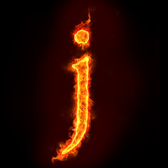 fire alphabets, small letter j