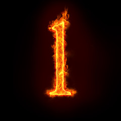 fire alphabets, small letter l