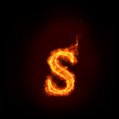 fire alphabets, small letter s