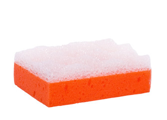 Bright sponge on a white background