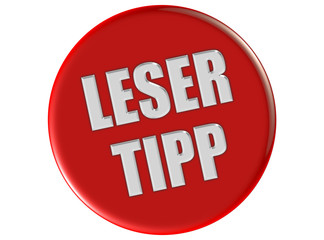 Button rot rund LESER TIPP