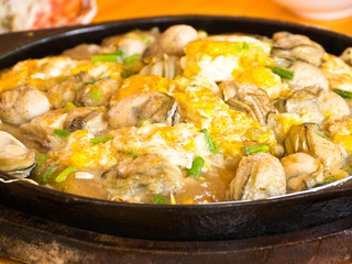 Oysters fried in egg batter