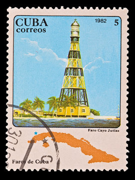 CUBA - CIRCA 1982:  faro Cayo Jutias,
