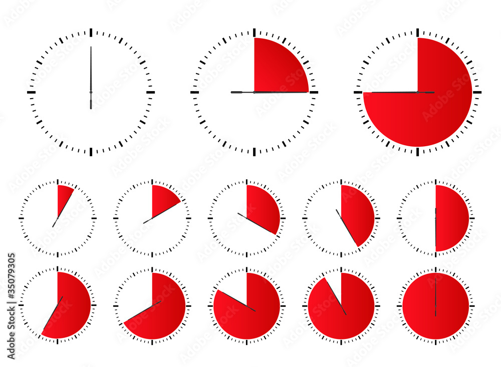 Wall mural red vector timers