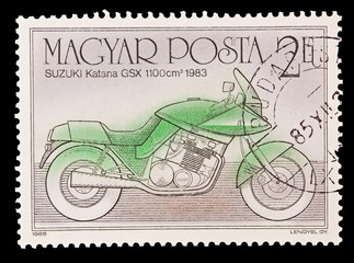 HUNGARY - CIRCA 1985: Suzuki Katana GSX 1100 cm 1983