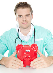 doktor mit sparschwein