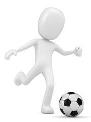 3D Render of a Man playing Soccer
