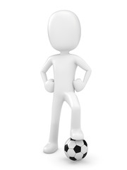 3D Render of a Man stand proud with Soccer Ball