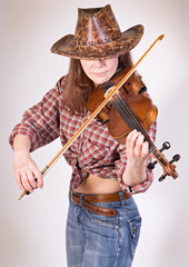 Country girl plays the viola
