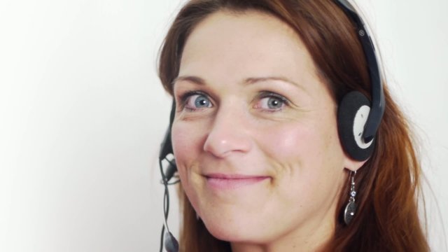 Woman - With Headset Smiling