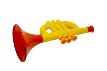 CHILDREN TRUMPET MADE OF COLORED PLASTIC