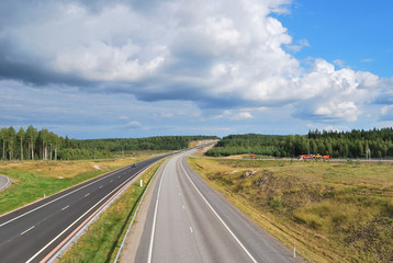 Fototapeta na wymiar Roads of Finland