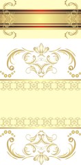 Two decorative golden borders for festive cards