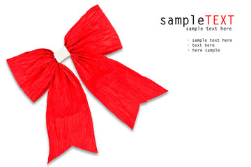 Red ribbon decoration isolate on white background