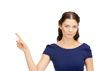 businesswoman pointing her finger