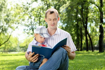 Father with his son in the park