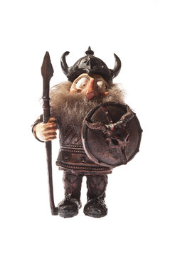 Miniature Viking isolated on white