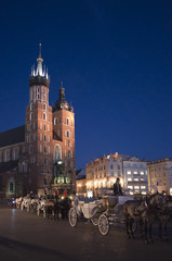 Naklejka na ściany i meble St Mary cathedral in main square in Krakow