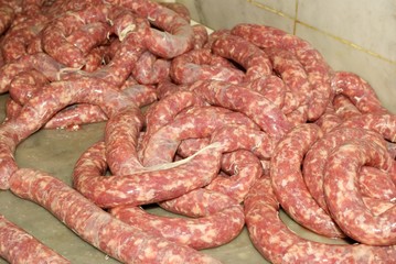 Fototapeta premium sausage in butcher's shop