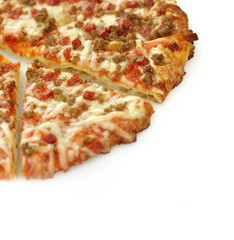 mini pizza  with sausage and pepperoni