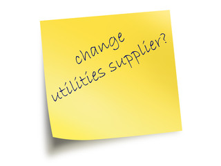 Yellow Post It Note With The Text Change Utilities Supplier