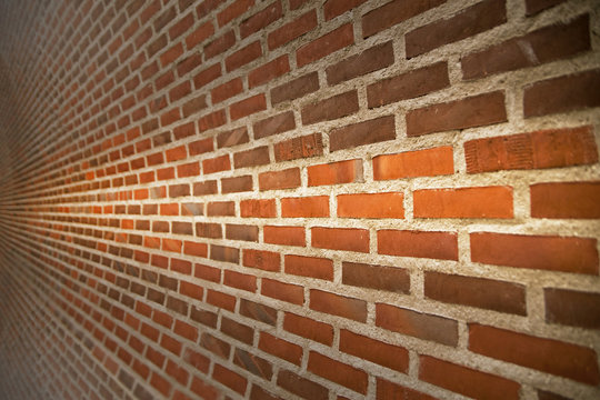 Close up of brick wall ending in infinity