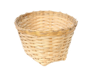 Bamboo basket on white background