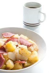 ジャーマンポテトとコーヒー