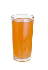glasses of apples fruit juice on white background