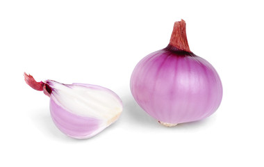 Red  onion  isolation on  white  background