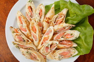 Pancakes with Salmon