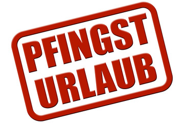 Stempel rot rel PFINGST URLAUB