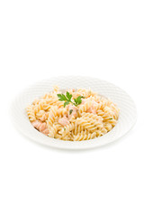 Pasta Panna e Salmone - Isolated