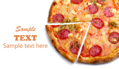 Combo pizza isolated on white background
