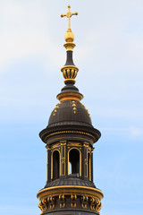 Golden Cross on top of Church Dome