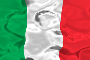 waving Flag close up 3d render