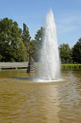 Springbrunnen und Fisch