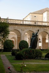 churchyard of historic Benedictine monastery in Monte Cassino