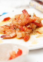 Crevettes sautées ail et piment